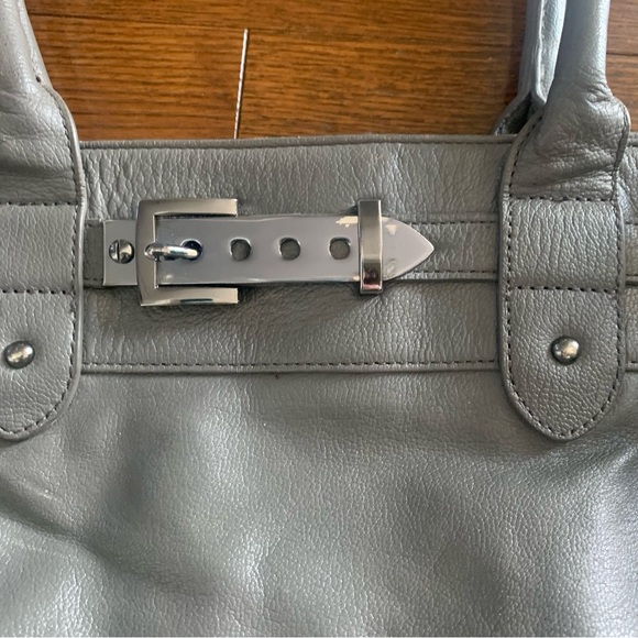 Grey Leather Kenneth Cole Oversized Shoulder Bag - Picture 4 of 10